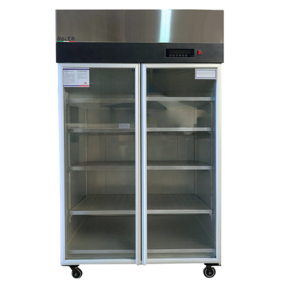 2 puertas Vidrio Dual Mantenedor Refrigerador Industrial